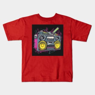 Ghetto Blaster Boom Box 80s Hip-Hop Stereo Kids T-Shirt